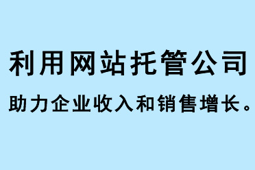 利用網(wǎng)站托管公司助力企業(yè)收入和銷售增長