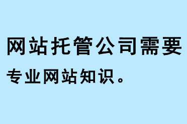 網站托管公司需要專業(yè)網站知識